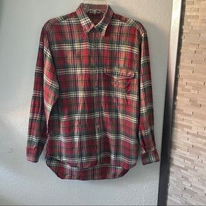 Button-down plaid long sleeve shirt       Size 14 1/2